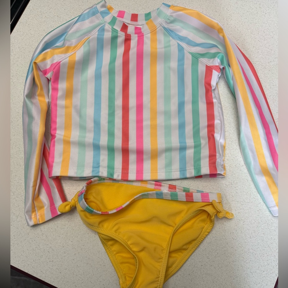 Colorful Striped Kids Swim Set